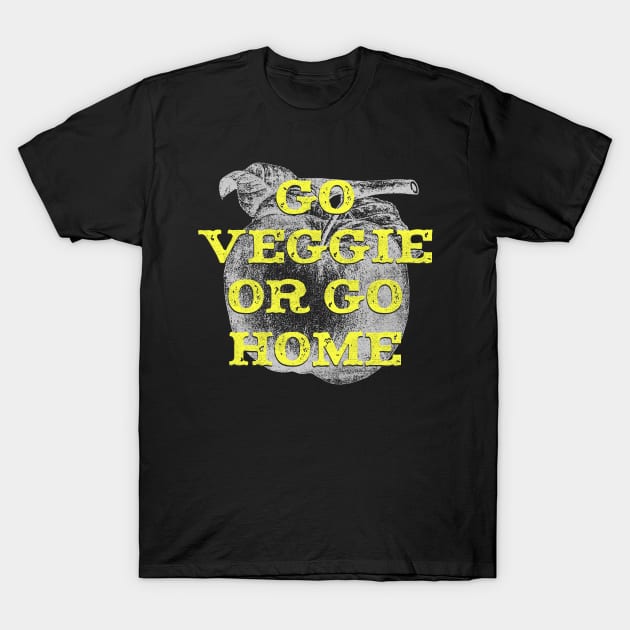 Go Veggie Or Go Home Apple Fruit Vintage Food T-Shirt by Foxxy Merch